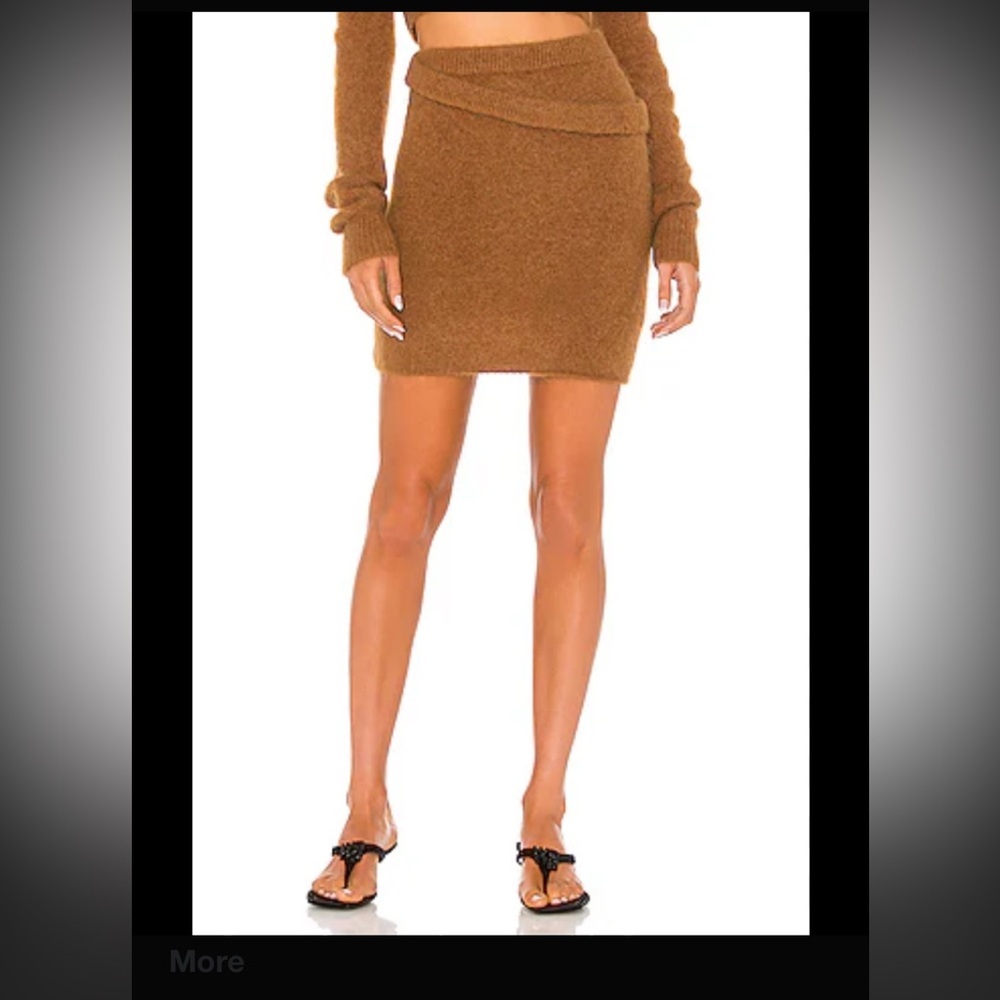 Helmut Lang Double Waistband Skirt alpaca blend wool knit revolve $300 spring - Picture 2 of 14